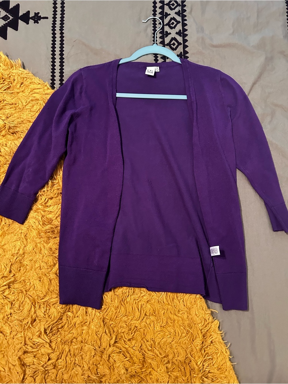 14th & Union Open-Front Purple Women's Cardigan
